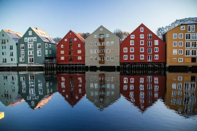multicolored village wallpaper